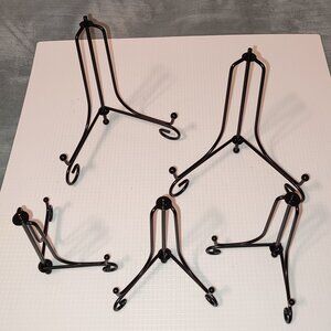 Lot 5 Pcs Iron Easels 3 small 2 medium Display stands art book plate holders
